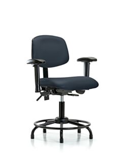 Neta ECOM Vinyl Desk Height Chair - Round Tube Base Arms Glides