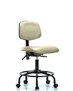 Neta ECOM Vinyl Desk Height Chair - Round Tube Base Tilt Casters