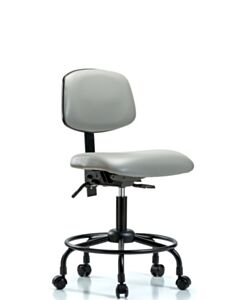 Neta ECOM Vinyl Desk Height Chair - Round Tube Base Tilt Casters