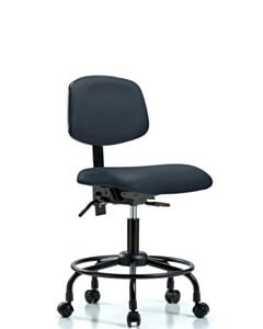 Neta ECOM Vinyl Desk Height Chair - Round Tube Base Tilt Casters