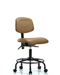 Neta ECOM Vinyl Desk Height Chair - Round Tube Base Tilt Casters
