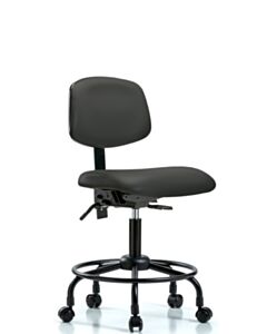 Neta ECOM Vinyl Desk Height Chair - Round Tube Base Tilt Casters