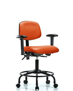 Neta ECOM Vinyl Desk Height Chair - Round Tube Base Tilt Arms