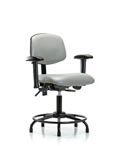 Neta ECOM Vinyl Desk Height Chair - Round Tube Base Tilt Arms