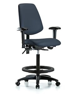 Neta ECOM Vinyl High Bench Height Chair - Medium Back Nylon Base