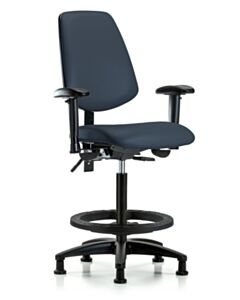 Neta ECOM Vinyl High Bench Height Chair - Medium Back Nylon Base