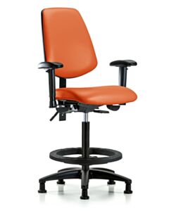 Neta ECOM Vinyl High Bench Height Chair - Medium Back Nylon Base