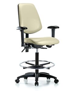 Neta ECOM Vinyl High Bench Height Chair - Medium Back Nylon Base