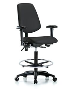 Neta ECOM Vinyl High Bench Height Chair - Medium Back Nylon Base