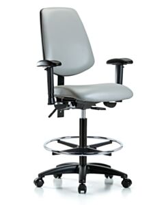 Neta ECOM Vinyl High Bench Height Chair - Medium Back Nylon Base