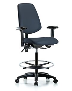 Neta ECOM Vinyl High Bench Height Chair - Medium Back Nylon Base