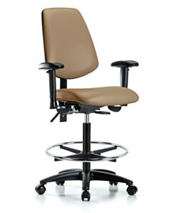 Neta ECOM Vinyl High Bench Height Chair - Medium Back Nylon Base