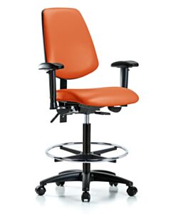 Neta ECOM Vinyl High Bench Height Chair - Medium Back Nylon Base