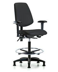 Neta ECOM Vinyl High Bench Height Chair - Medium Back Nylon Base