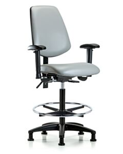 Neta ECOM Vinyl High Bench Height Chair - Medium Back Nylon Base