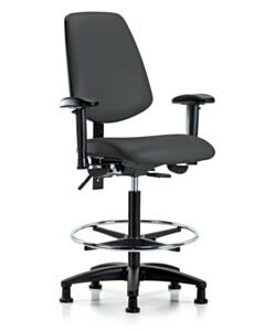 Neta ECOM Vinyl High Bench Height Chair - Medium Back Nylon Base