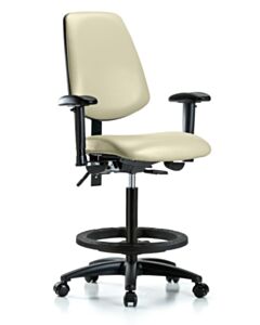 Neta ECOM Vinyl High Bench Height Chair - Medium Back Nylon Base
