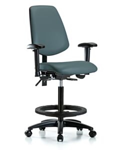 Neta ECOM Vinyl High Bench Height Chair - Medium Back Nylon Base
