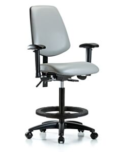 Neta ECOM Vinyl High Bench Height Chair - Medium Back Nylon Base