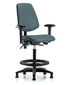 Neta ECOM Vinyl High Bench Height Chair - Medium Back Nylon Base