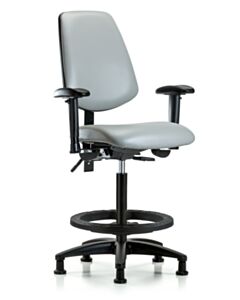 Neta ECOM Vinyl High Bench Height Chair - Medium Back Nylon Base