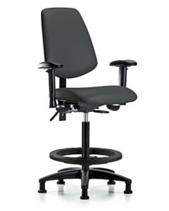 Neta ECOM Vinyl High Bench Height Chair - Medium Back Nylon Base