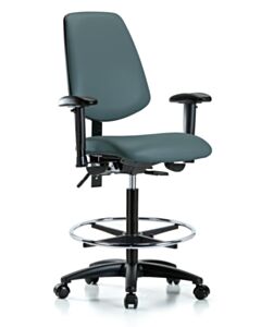 Neta ECOM Vinyl High Bench Height Chair - Medium Back Nylon Base