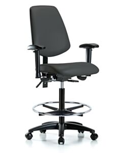 Neta ECOM Vinyl High Bench Height Chair - Medium Back Nylon Base