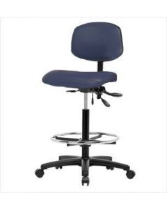 Neta ECOM Vinyl High Bench Height Chair - Nylon Base Chrome Foot