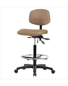Neta ECOM Vinyl High Bench Height Chair - Nylon Base Chrome Foot