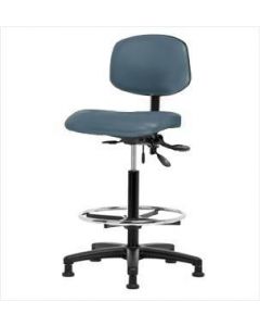 Neta ECOM Vinyl High Bench Height Chair - Nylon Base Chrome Foot