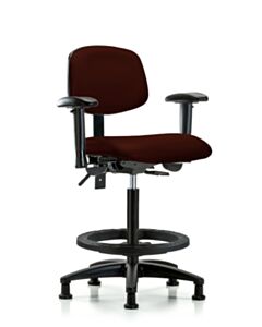 Neta ECOM Vinyl High Bench Height Chair - Nylon Base Arms Black