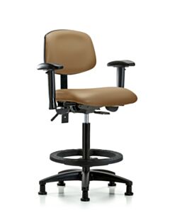 Neta ECOM Vinyl High Bench Height Chair - Nylon Base Arms Black