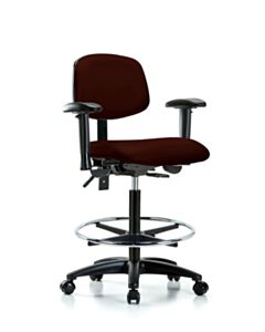 Neta ECOM Vinyl High Bench Height Chair - Nylon Base Arms Chrome
