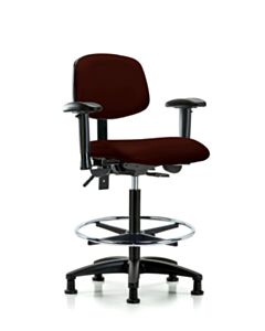 Neta ECOM Vinyl High Bench Height Chair - Nylon Base Arms Chrome