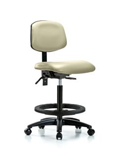 Neta ECOM Vinyl High Bench Height Chair - Nylon Base Tilt Black