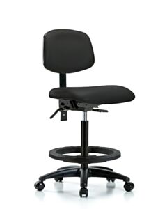 Neta ECOM Vinyl High Bench Height Chair - Nylon Base Tilt Black