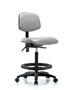Neta ECOM Vinyl High Bench Height Chair - Nylon Base Tilt Black