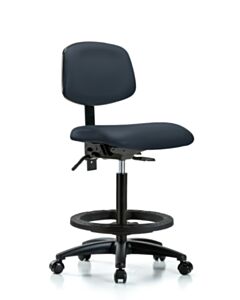 Neta ECOM Vinyl High Bench Height Chair - Nylon Base Tilt Black