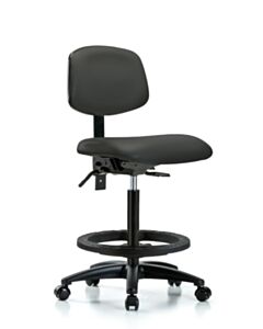 Neta ECOM Vinyl High Bench Height Chair - Nylon Base Tilt Black