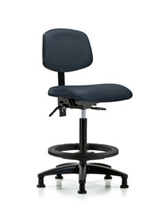 Neta ECOM Vinyl High Bench Height Chair - Nylon Base Tilt Black