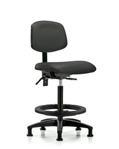Neta ECOM Vinyl High Bench Height Chair - Nylon Base Tilt Black