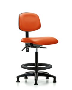 Neta ECOM Vinyl High Bench Height Chair - Nylon Base Tilt Black