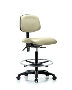 Neta ECOM Vinyl High Bench Height Chair - Nylon Base Tilt Chrome