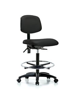 Neta ECOM Vinyl High Bench Height Chair - Nylon Base Tilt Chrome