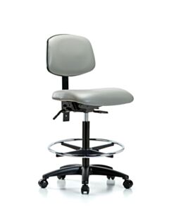 Neta ECOM Vinyl High Bench Height Chair - Nylon Base Tilt Chrome