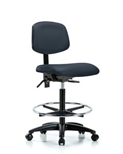 Neta ECOM Vinyl High Bench Height Chair - Nylon Base Tilt Chrome