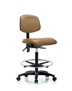 Neta ECOM Vinyl High Bench Height Chair - Nylon Base Tilt Chrome