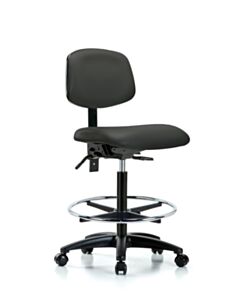 Neta ECOM Vinyl High Bench Height Chair - Nylon Base Tilt Chrome