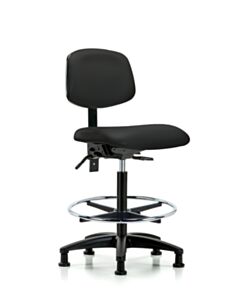 Neta ECOM Vinyl High Bench Height Chair - Nylon Base Tilt Chrome